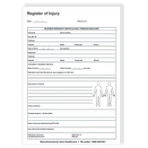 Aero Healthcare AEROSUPPLIES A5 Register of Injuries Duplicate Pad (25 pages)